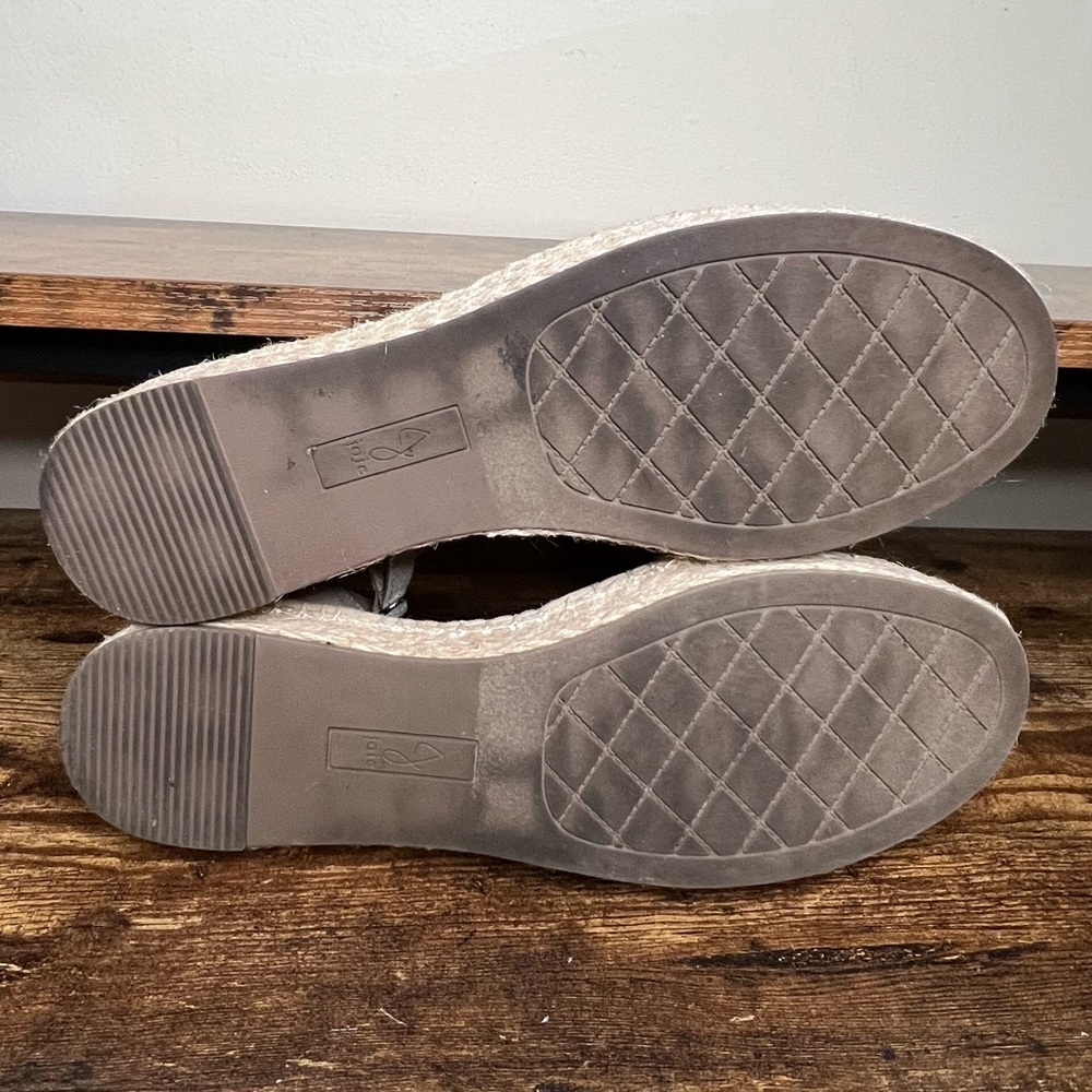 JOIE Cruz gray neutral platform espadrille sparkle sandal ankle strap women's 8 - Picture 8 of 10